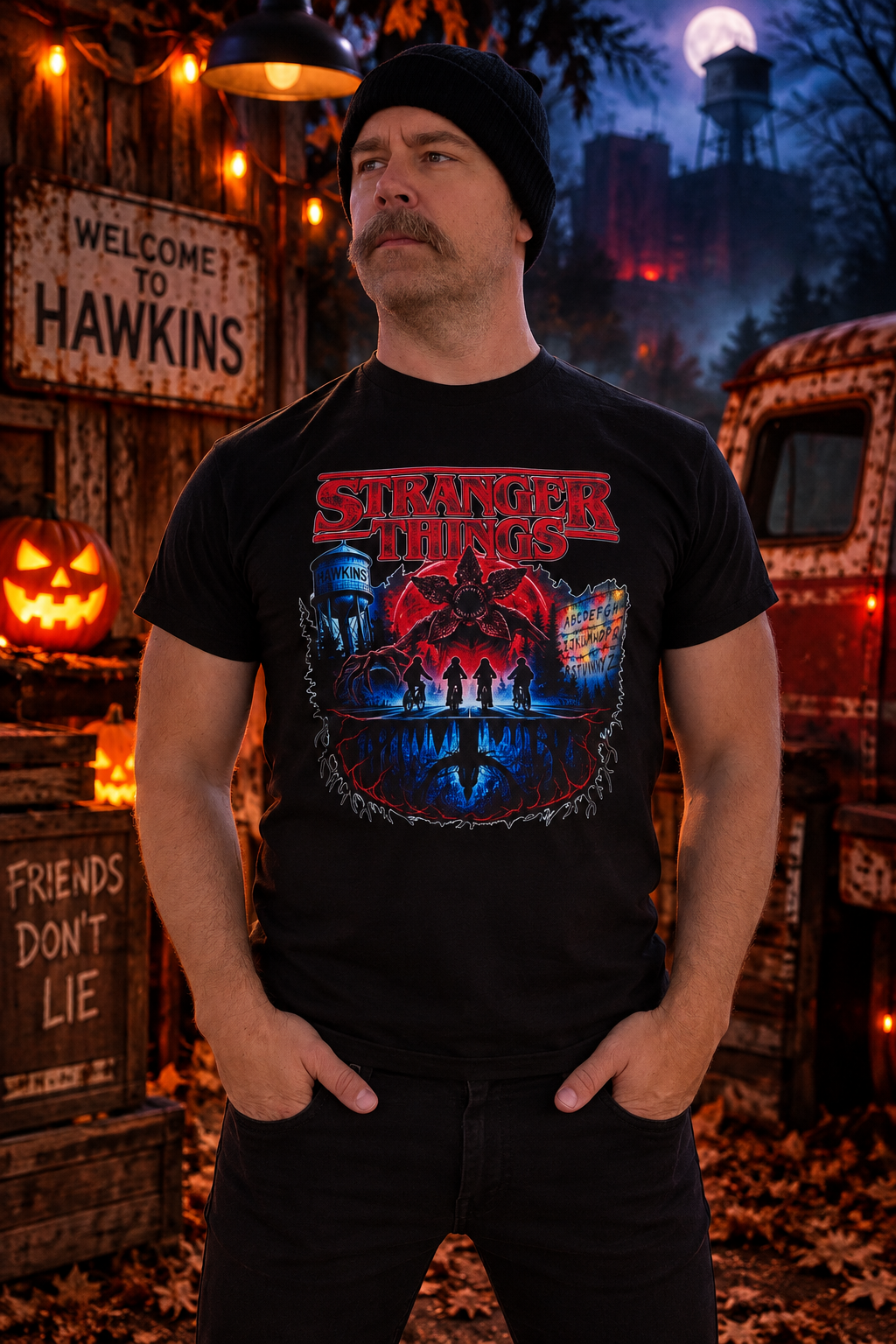 Stranger Things Hawkins T-Shirt- Halloween Collection