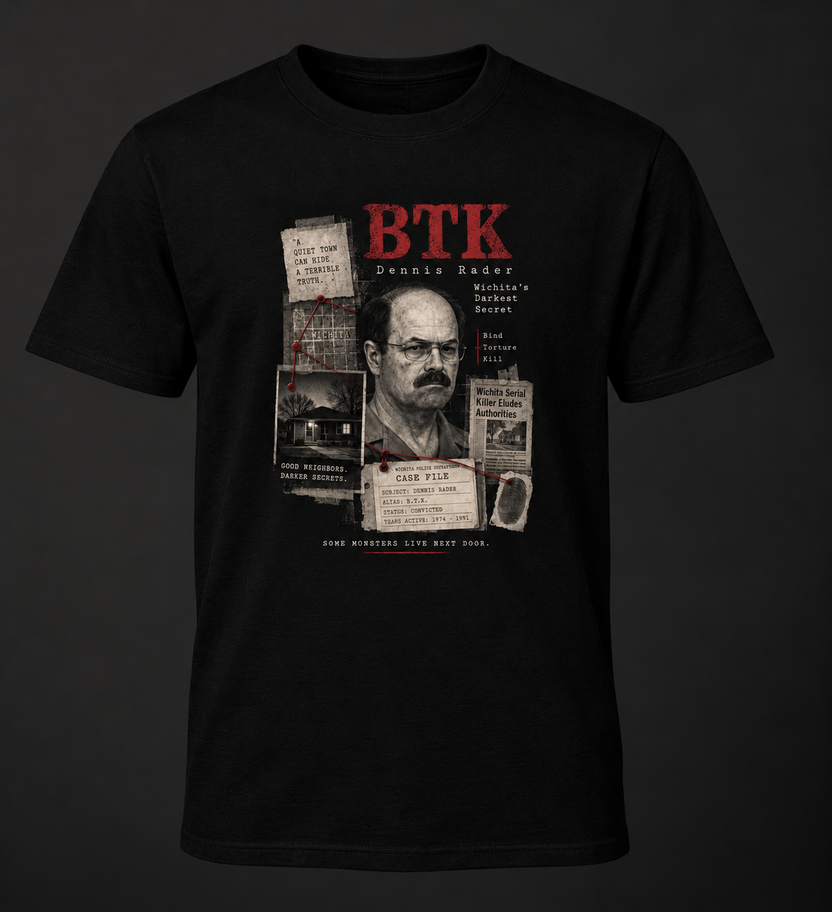 BTK Dennis Rader True Crime Graphic T-Shirt