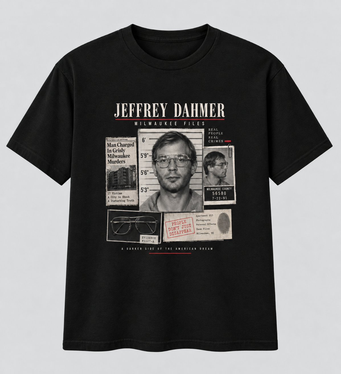 Jeffrey Dahmer Milwaukee Files True Crime T-shirt